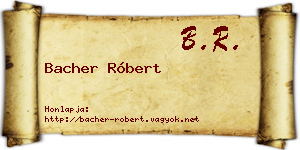 Bacher Róbert névjegykártya