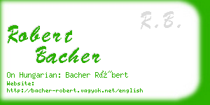 robert bacher business card